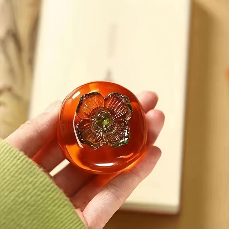 1шт. Цветные стеклянные пресс-папье в виде фруктов, дизайн из натурального камня с алмазной огранкой, декоративные украшения для стола, домашний декор