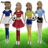 Fashion Clothes For Barbie Doll Outfits Soccer Cup Female Football Player Sport Wear Shirt Skirt Shorts Socks Dolls Accessories