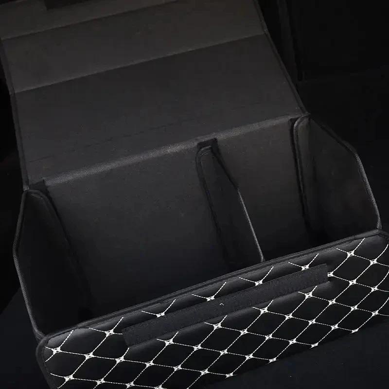 30cm Car Trunk Storage Box Car PU Leather Trunk Storage Box Car Multiuse Storage Car Trunk Bag Auto Storag Box Car Interior