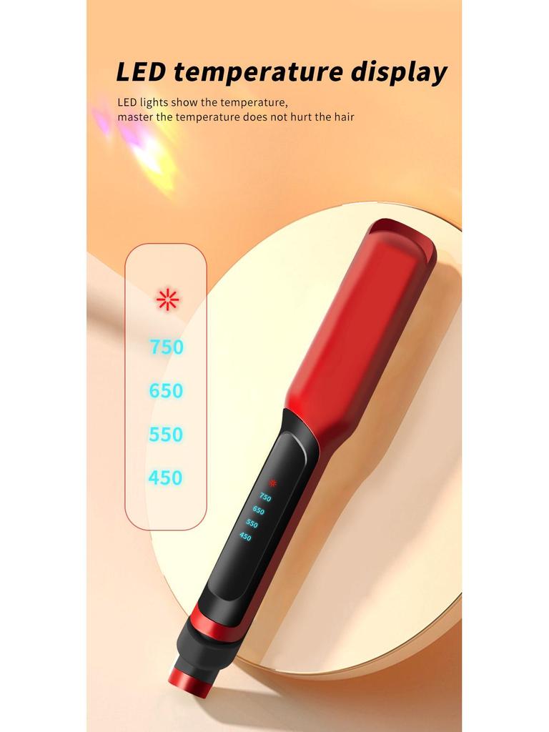 Dual-Purpose Curling & Straightening Iron - Gentle On Hair, Big & Wavy Curls