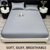 New Ice Silk Bed Sheet Set Summer Bedding Set Solid Color Bed Cover Fitted Sheet Full Package Bed Sheet Cooling Bed Sheet Silky Bed Sheet