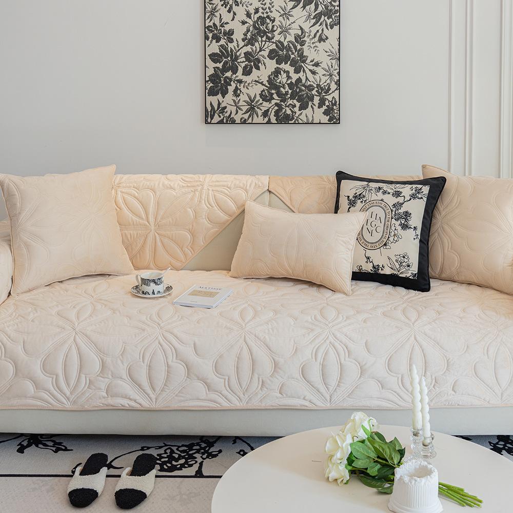 Зимняя хрустальная бархатная диванная подушка, новая легкая французская кремовая подушка в стиле тканевая кожаная диванная подушка