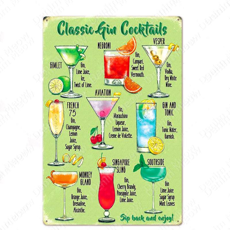 Классический Коктейли Металлический Плакат Московский Мул Старинные Оловянные Вывески Бар Украшения Дома Джин Виски Водка Текила Настенная Художественная Тарелка N365