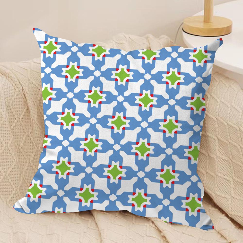 Abstract Houndstooth Pattern Cushion Cover Pillowcase Ultra Soft Skin Friendly Fabric Cloud Like Comfort Concealed Zipper