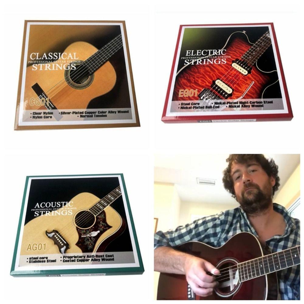 1 комплект струн для акустической гитары AG01/CG01/EG01, 6 струн, струны для классической гитары, 6 струн, гитара