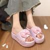 Белые Розовые Шлепанцы с Бантом Женские Шлепанцы на Высокой Платформе из ЭВА Дизайнерские Сандалии Пляжные Клоги Женская Обувь на Платформе