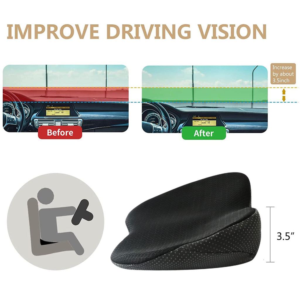 1pc Memory Foam Car Seat Pad Relieve Sciatica & Lower Back Pain While Driving