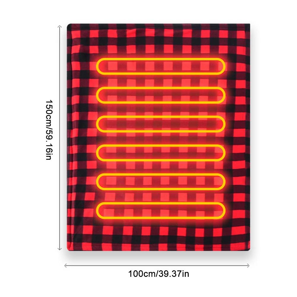 12V Автомобильный Электрический Обогреваемый Плед-Коврик Для Холодной Погоды Зимний Теплый Дорожный Электрический Обогреваемый Плед-Матрас Для Автомобилей Грузовиков Автодомов