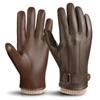 Cold Smartphone Genuine Leather Brushed Lining Water M L XL Size Brown L Size [OZERO] Men's Gloves, Protection, Compatible, (Goat Leather), (Wool),