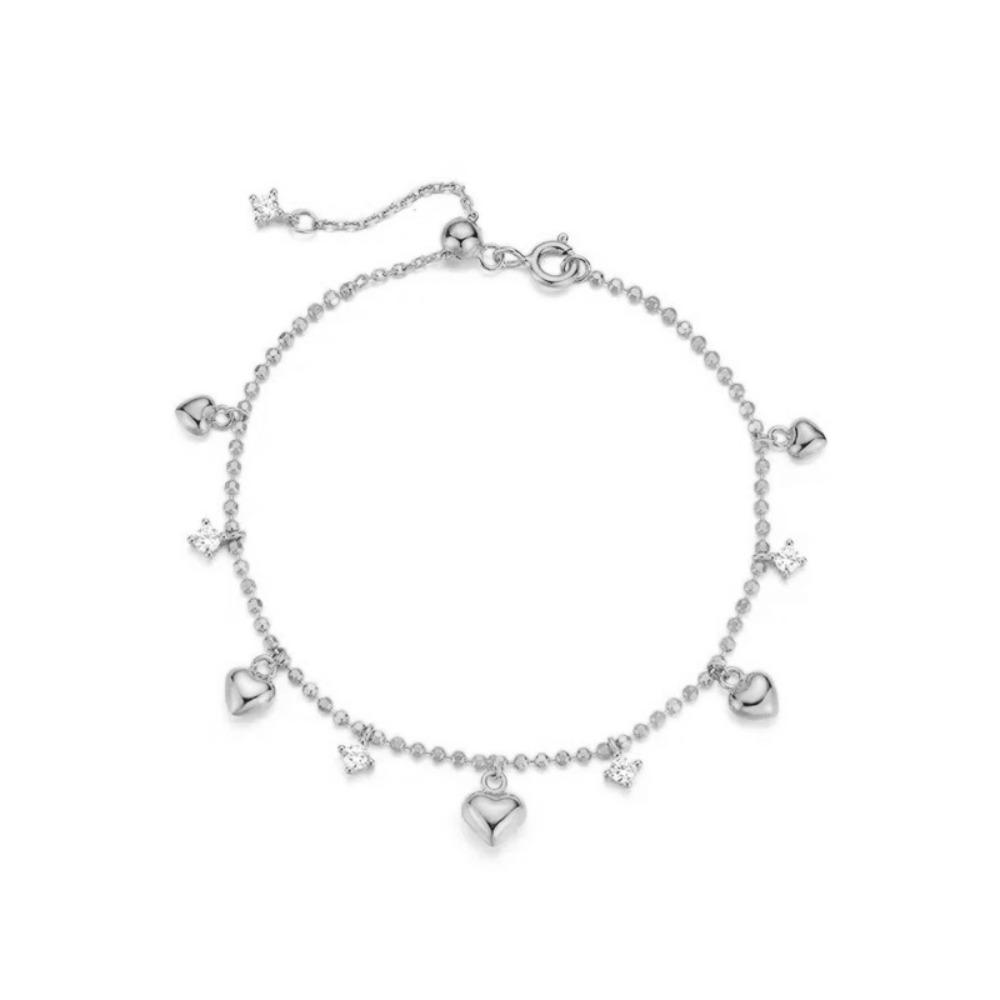 Zinc Zinc Alloy Heart Bracelet Bead Charm Hand Chain Sweet Gold Bracelet Bridal Party