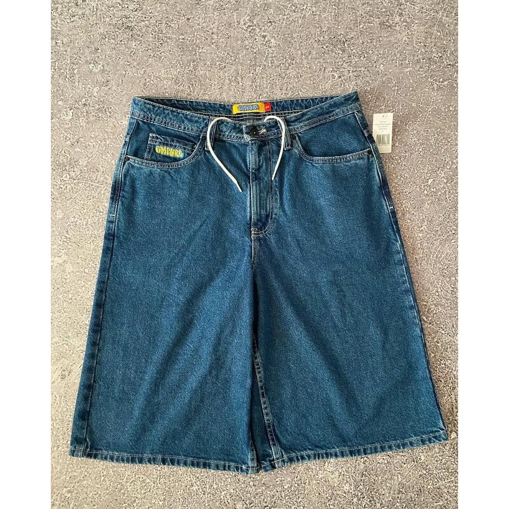 American Straight Pants Men and Women Universal Jeans Street Fashion Versatile Shorts Personalized Harajuku Hip Hop Clothing