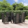 VidaXL Garden Dining Set and Cushions 7 Pcs Black and Grey Rattan, Dining Set, Dining Set 3185062