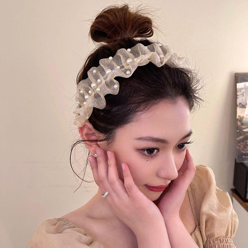 Mesh Women Headband Wide Hair Accessories Fashion Korean Style Hairband Photograph