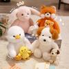 Cute Fun Mother and Son Puppy Duck Doll Plush Toy Fox Bunny Doll Children Soothing Rag Doll