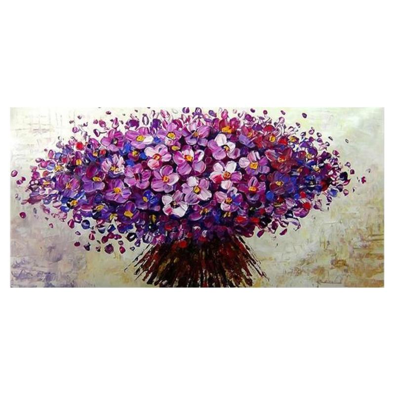 Nordic Abstract Blue Flowers Oil Painting On Canvas Wall Art Posters Prints Wall Pictures for Living Room Home Cuadros Decor