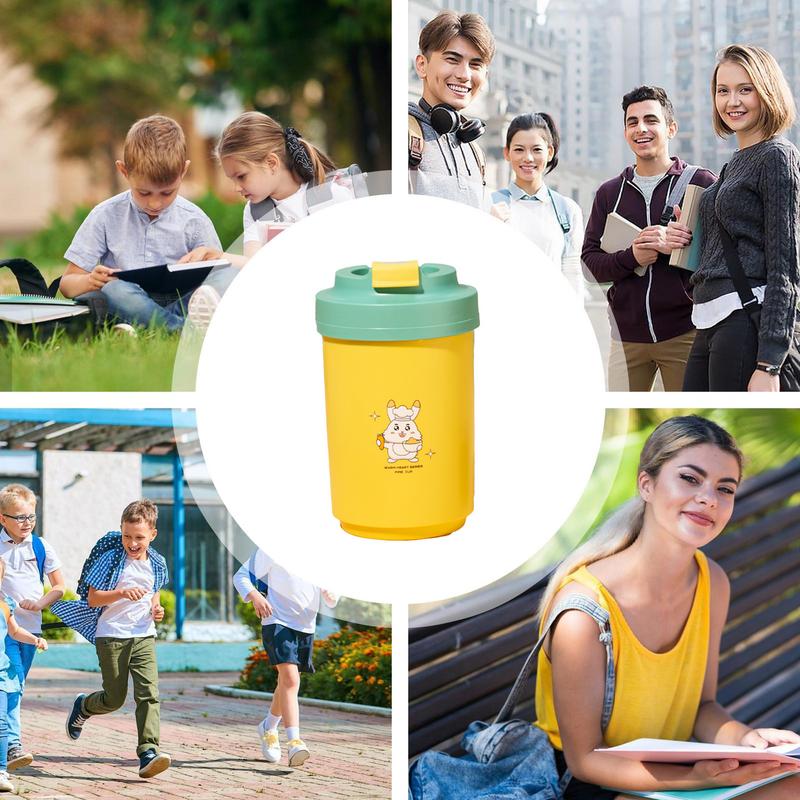 Кружка для кофе с крышкой из нержавеющей стали, дорожная кофейная кружка, милый узор, термокружка с крышкой для кофе, воды, сока, пива, вина