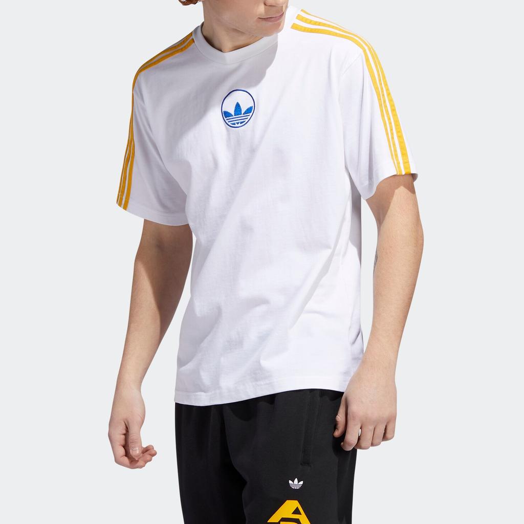 Adidas Originals 3-Stripe Circle Sport Short Sleeve T-Shirt Men Tops White GD2122