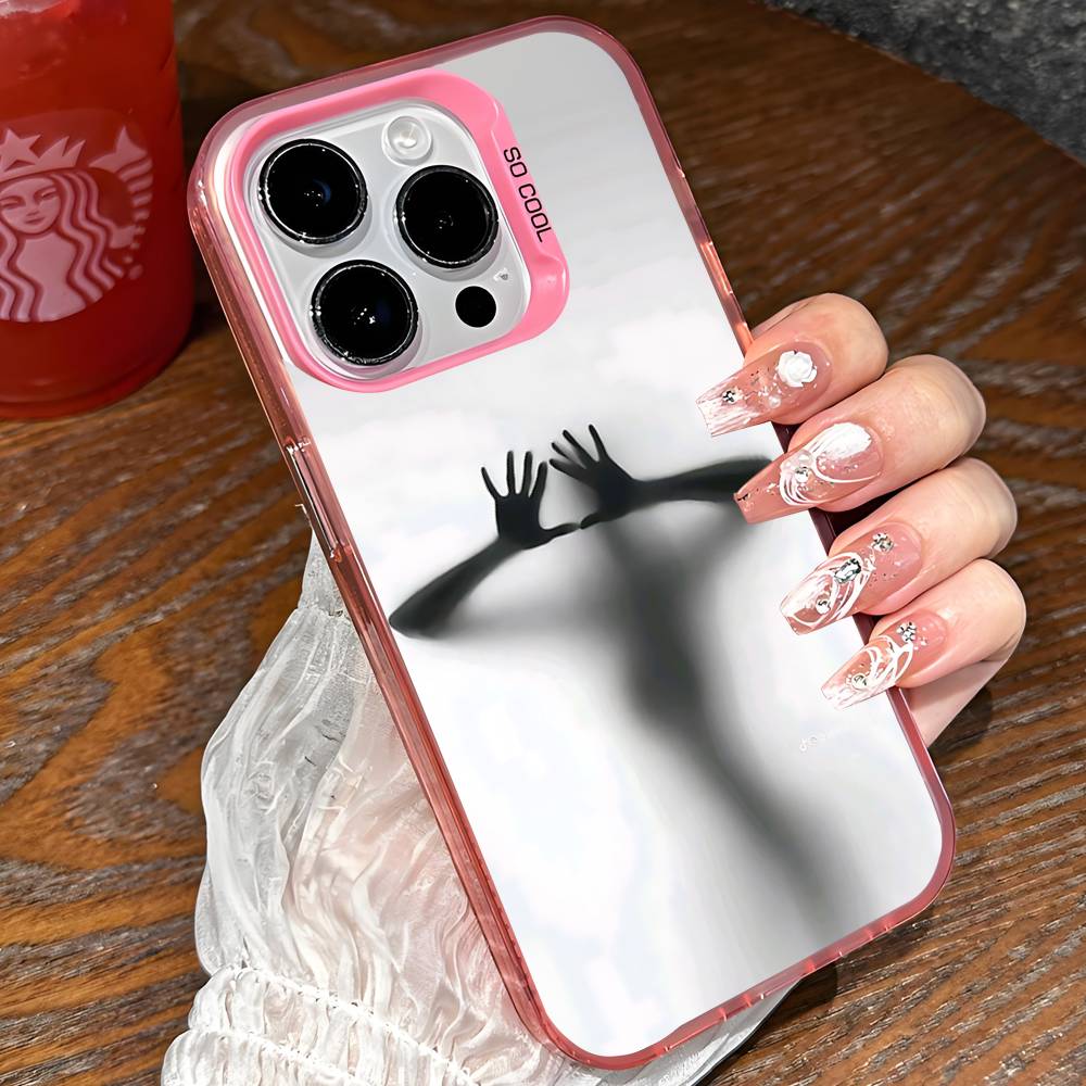 Чехол для телефона "Девушка в туманной тени" для iPhone 17 16 15 14 13 12 11 Pro Max X XR XSMAX 8 7 Plus Конфетный Матовый Ударопрочный Задний Чехол