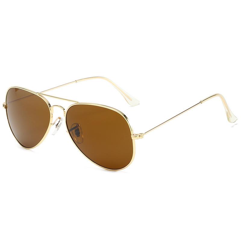 Tempered glass lens color film men's high-end sunglasses metal trend sunglasses women's big-name toad glasses
