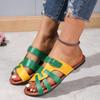 Summer New Flat with Buckle  Hot Sale PU Anti-slip Women's Slippers Outdoor Casual Comfortable Female Beach Slippers