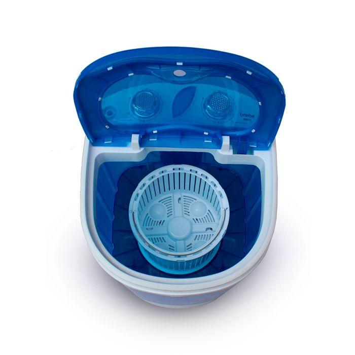 Mini Machine À Laver Portable Avec Centrifugeuse, Pour Camping Et Les Voyages Briebe WM1111 150W Blanc/Bleu 00188