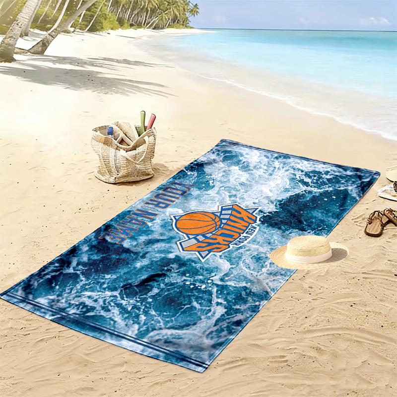 New York Knicks Print Beach Towel, Large Soft Quick Dry Towel for Beach Camping Swimming