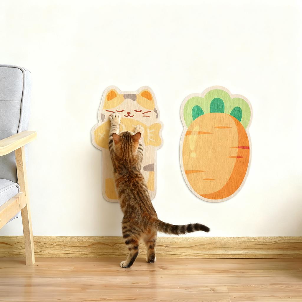 Полиэстеровая мультяшная наклейка на стену Кошки Игрушка, Саморазвлекающаяся игрушка для кошек, Когтеточка для кошек, Износостойкая и не линяющая, Вертикальная наклейка на стену