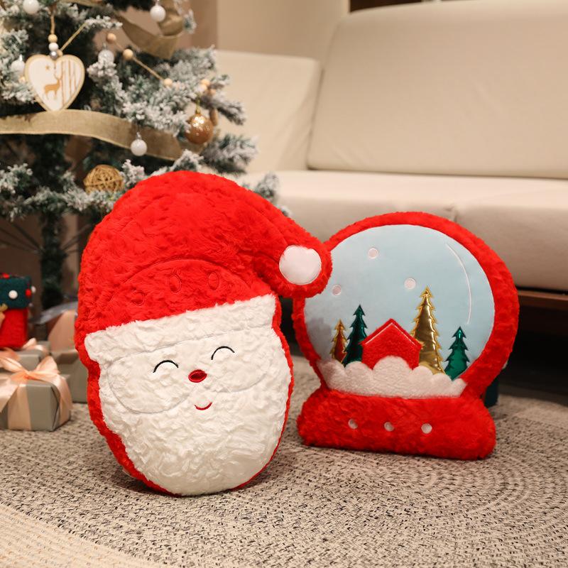 Мультяшный Санта Подушка-игрушка Плюшевая игрушка Кукла Лось Колокольчик Подушка-игрушка Детская тряпичная кукла Рождественский подарок