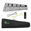 Складной настольный ксилофон Enhong, 30 нот, 2 молоточка, Подарок на День Благодарения, Рождественский подарок, с сумкой для хранения (Серебряный)