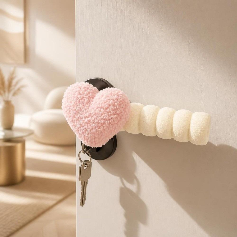 Anti-Collision Xmas Doorknob Cover Love Heart Christmas Decorations Bathroom Door
