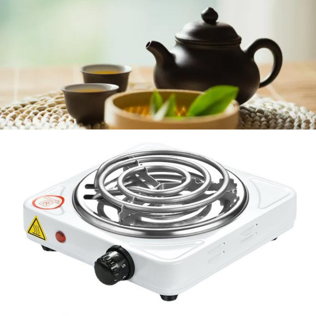 Электрическая одноконфорочная варочная панель 1000 Вт спиральная белая с защитой от перегрева, регулируемая, универсальная, портативная