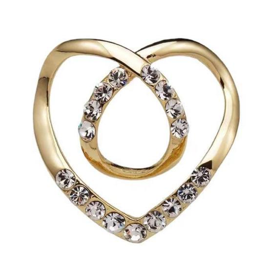 Scarves Fastener Lightweight Unique Multifunctional Women Love Heart Shawl Knotted Ring Clip Silk Scarf Brooch