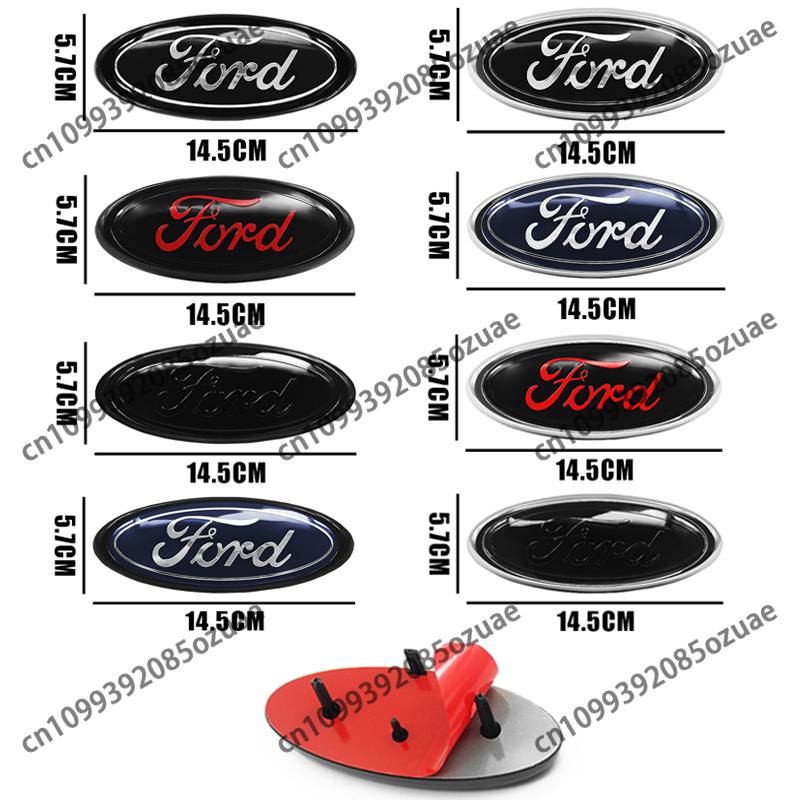 Car Logo Badge Front Radiator Grille Rear Trunk Hood Lid Emblem Decor Accessories For Ford Mondeo Focus Fusion MK2 MK4 F150 F250