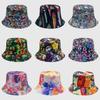 Tie Dye Fisherman Hat Uv Protection Assorted Colors Print Butterfly Cat Cap Leaf