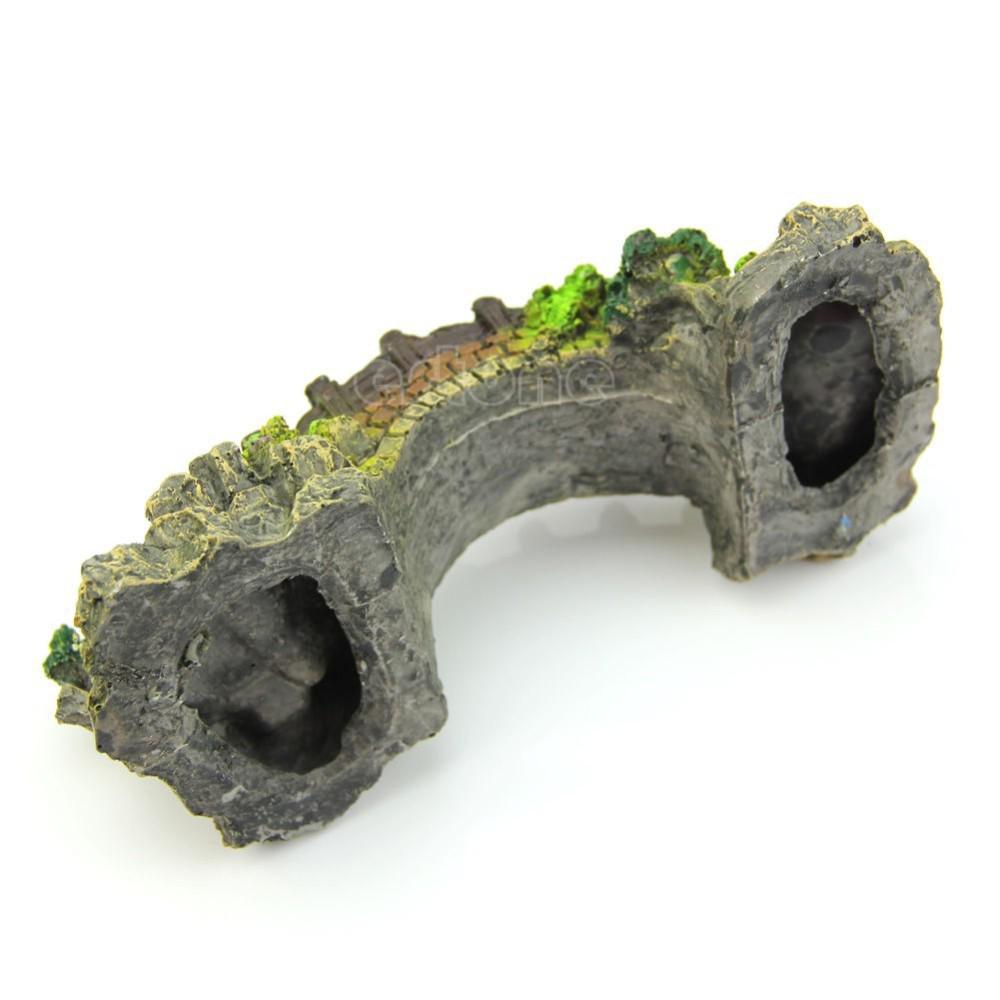 Resin Simulated Bridge & Rockery Fish Tank Décor