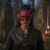 Halloween Party Mask Ram Horn Demon Mask, Horror Devil Half Face Horned Lightweight Gothic Masquerade for Cosplay Costume Fade-resistant