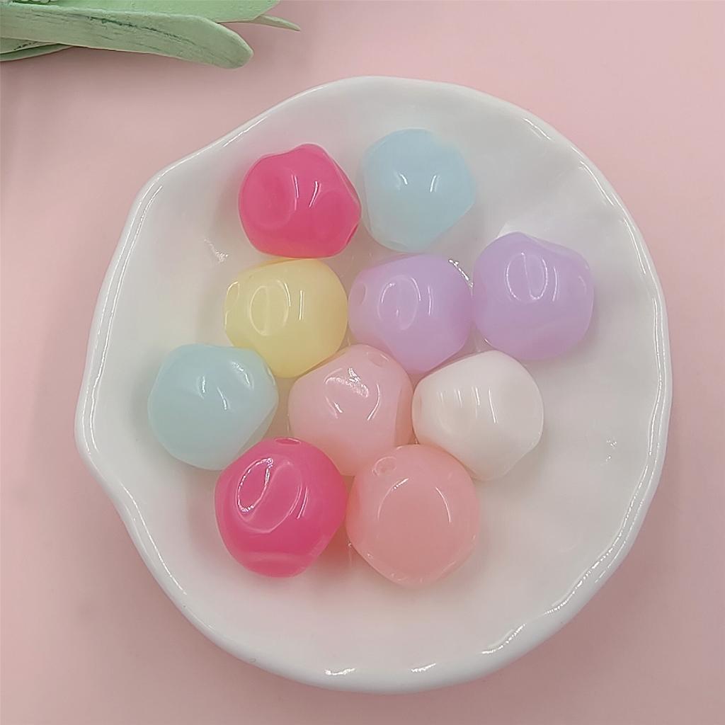 Акриловые поделки, модные многогранники с отверстиями, сделай сам, 10 шт./пакет, ювелирные аксессуары, цвет макарон, материалы для бисера, свободные бусины, перламутровый имитация нефрита