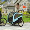 2 In 1 Dog Trailer Sliding Function 2 Entrances Mesh Window Sunshade Steel Frame Light Blue 170 X 77 X 90 Cm