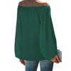 Women's Fashion Casual Spring Autumn Solid Color Print Long Sleeve One Shoulder Blouses & Shirts