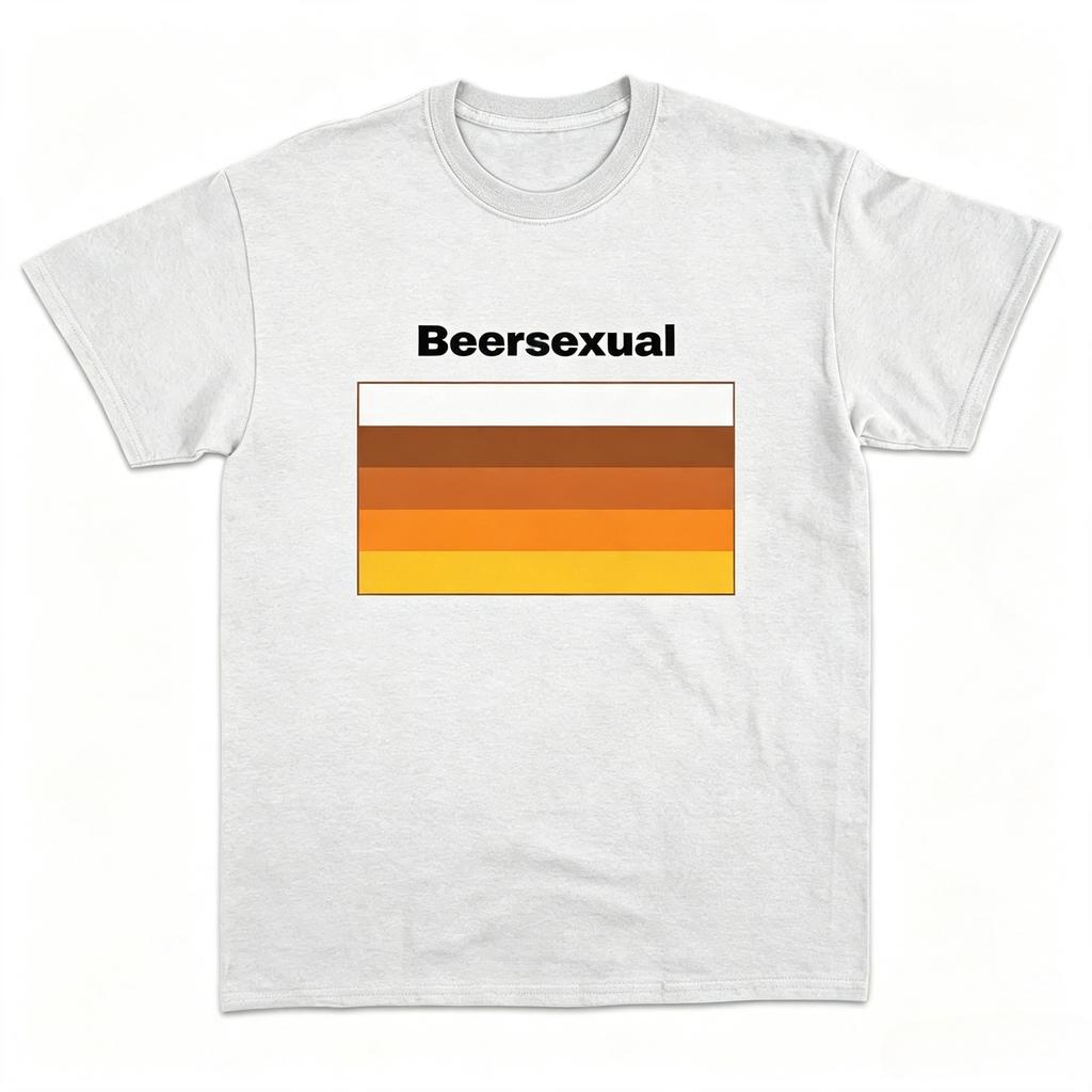 Beersexual Flag TShirt Unisexs and Womens Funny Beer Lover Gift Graphic Tee Hip Hop Streetwear Casual Summer Top New