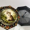 1PC cat, floral Umbrella-8-Rib Reinforced, Automatic Open, Lightweight & Durable, Cute Fashion Accessory for Outdoor-K1255