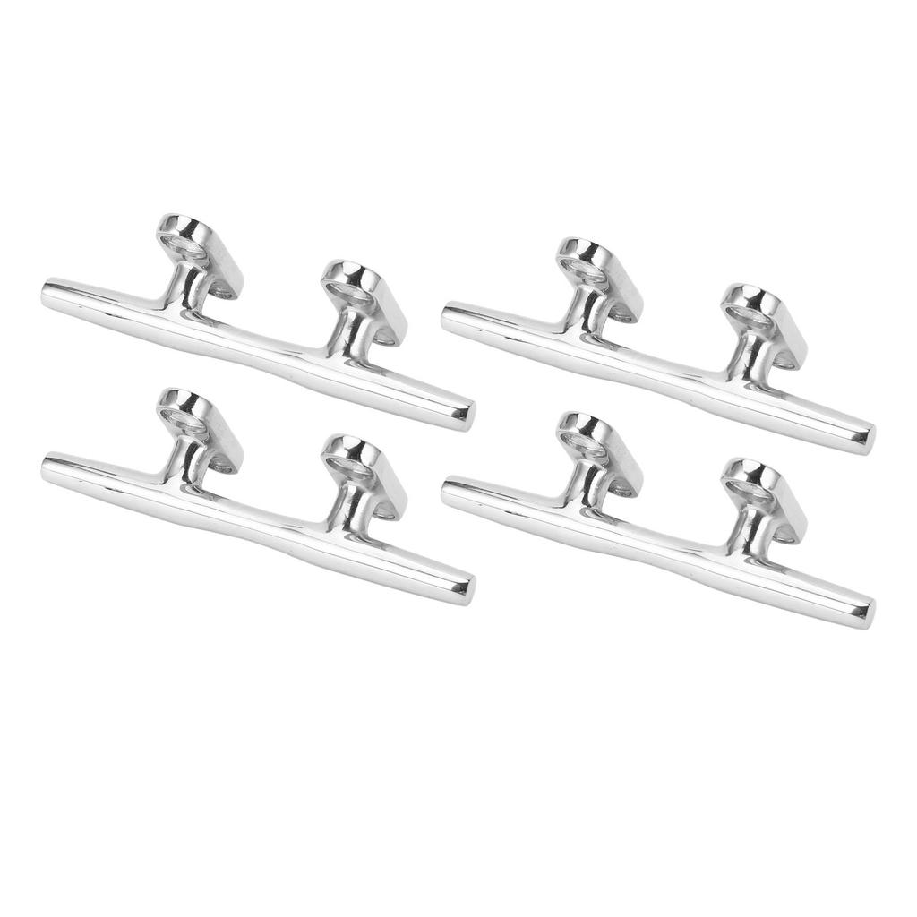 4PCS 4in Dock Cleat 316 Stainless Steel High Polished Boat Mooring Cleat for Yacht Ship Marine Desk