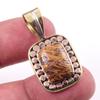 Natural Maryam Jasper 925 Solid Sterling Silver Gift TwoTone Pendant 1.25" N6o88