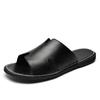 2024 New Designer Men Genuine Leather Slipper Summer Fashion Slides Simple Sandals Comfortable Cool Beach Shoes