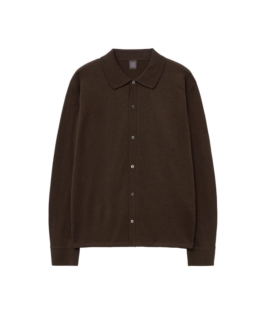 IOLO Silk Blended Knit Shirt_Brown