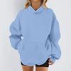 Women's Fashion Casual Long Sleeve Solid Color Hooded Sweatshirt Tops