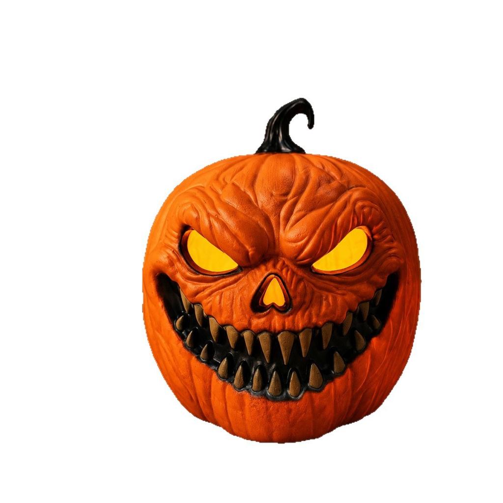 Halloween Decoration Sound-Activated Glowing Pumpkin Light with Scary Sound Effects Electronic Toy for Bar Scene Props