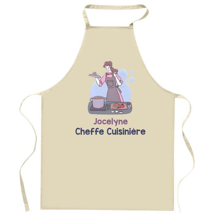 Tablier de cuisine - Jocelyne - Impression bretonne - Coton résistant - Fabrication française