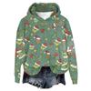 Women's Hooded Long Sleeve Christmas Printed Flannel Top Hooded Sweatshirt