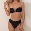 2025 Women's Solid Color Triangle Bikini - European & American Style Swimwear